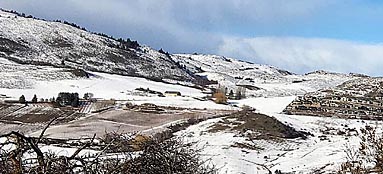 Vernon BC Hills in winter