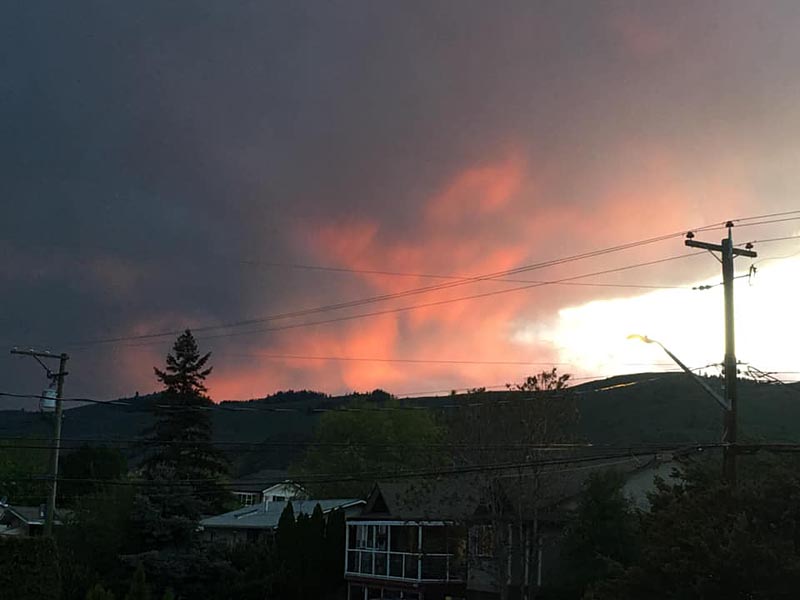 Pink Clouds in the Western sky over Vernon 2020