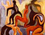 New York paintings small oil on canvas 1986-87 by Gisele Beaupre