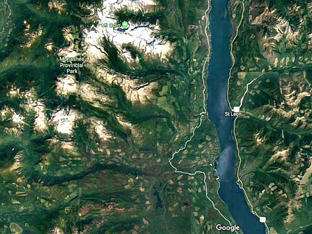 Screen Shots from Google Maps of the Okanagan, BC, Canada