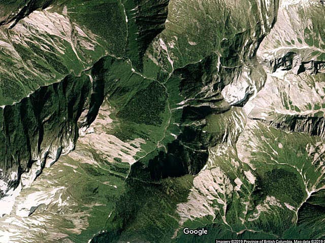 Screen Shots from Google Maps of the Okanagan, BC, Canada