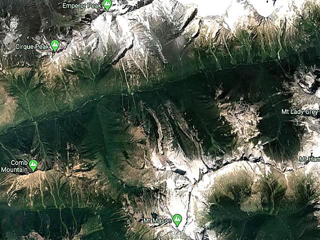 Screen Shots from Google Maps of the Okanagan, BC, Canada