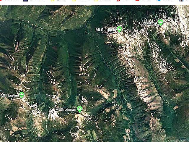 Screen Shots from Google Maps of the Okanagan, BC, Canada