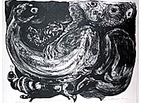 Lithograph from 1985 by Gisele Beaupre